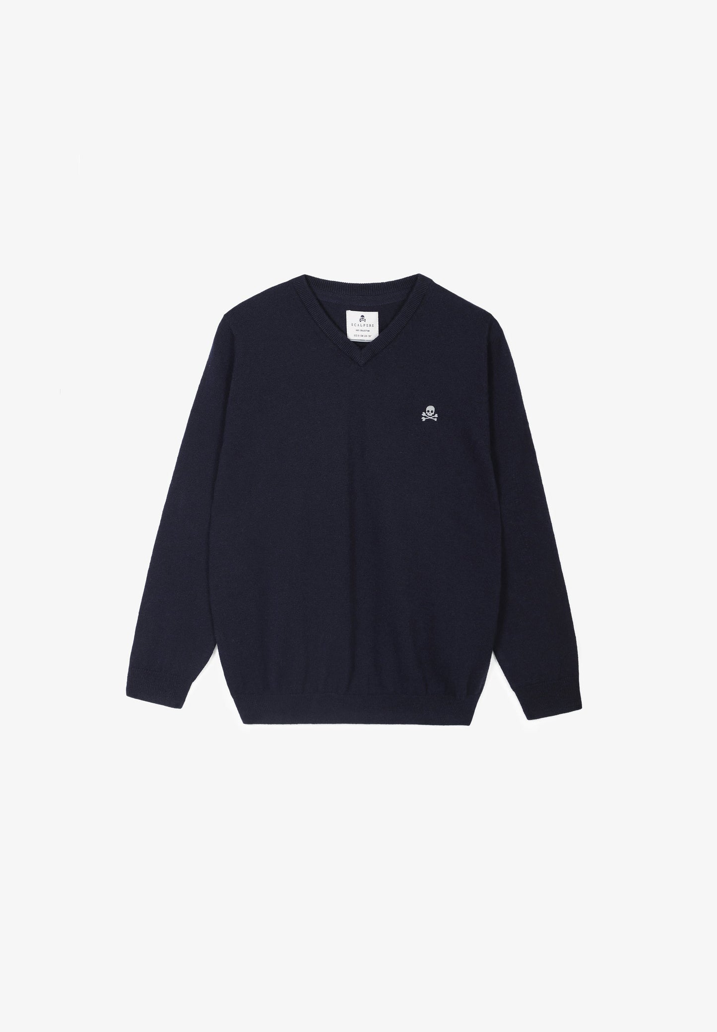 PULLOVER MIT V-AUSSCHNITT UND TOTENKOPF
