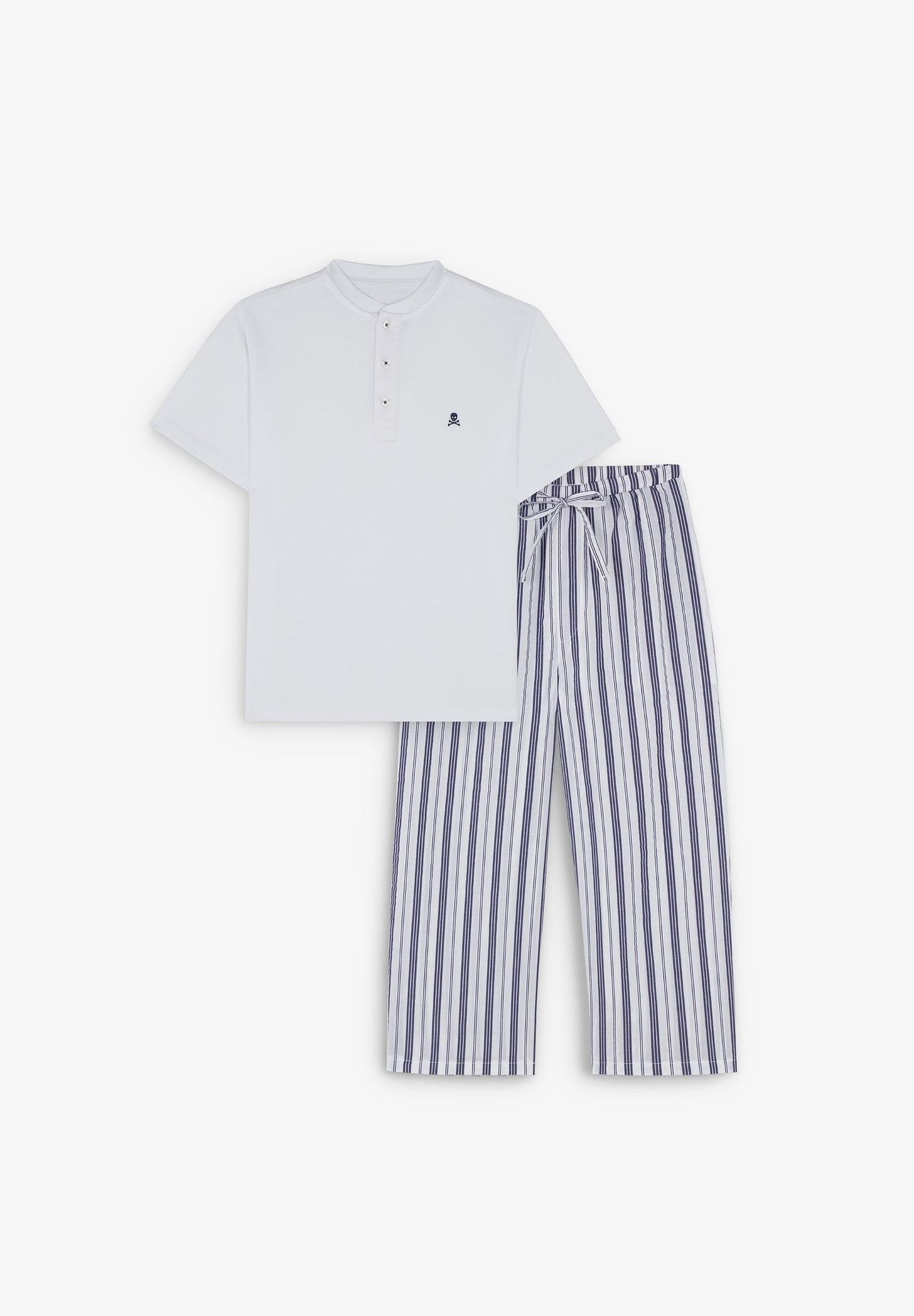 PYJAMA MIT STREIFENDETAIL AN DER HOSE