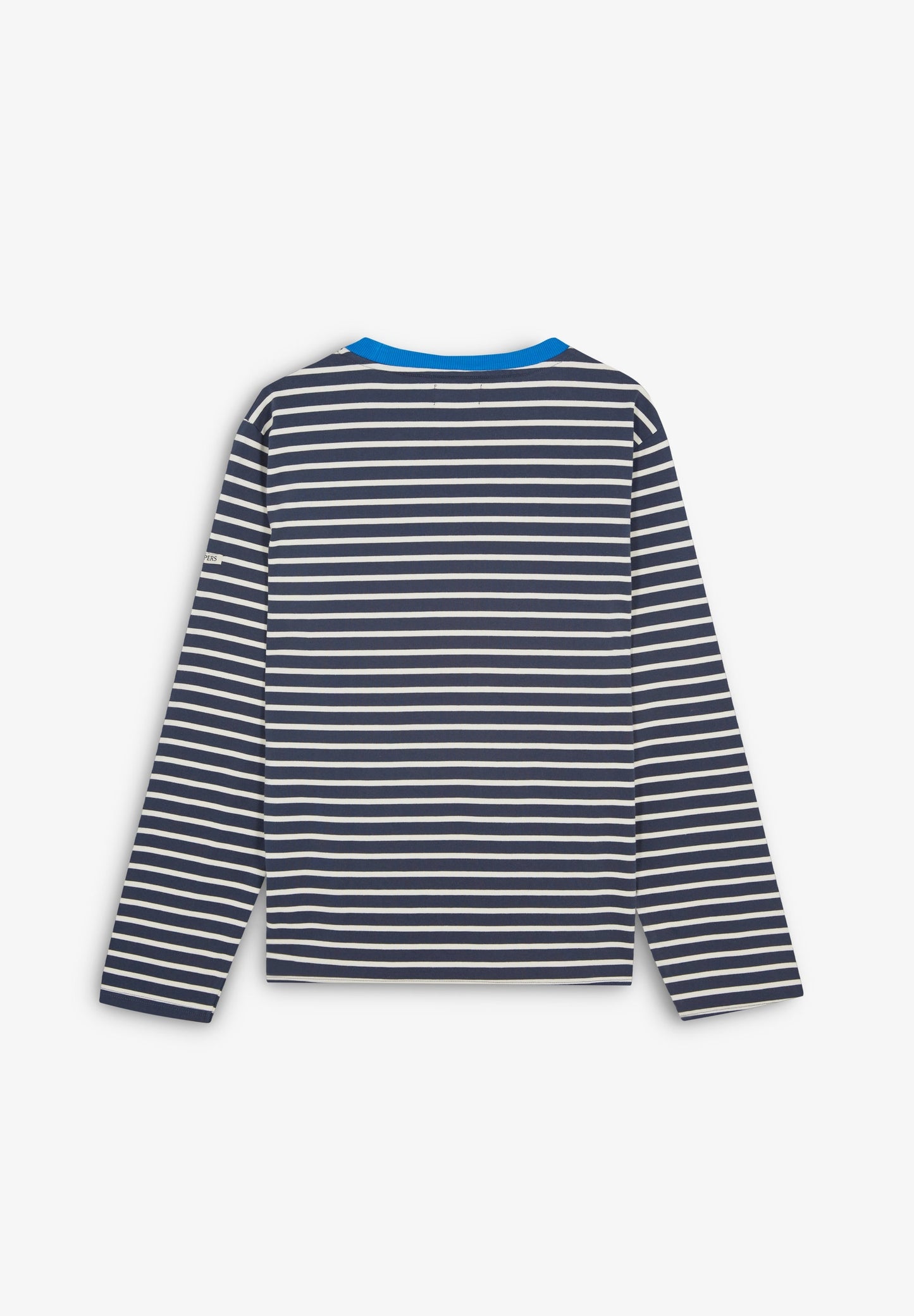 SHIRT MIT STREIFEN UND FARBLICH ABGESETZTEM AUSSCHNITT