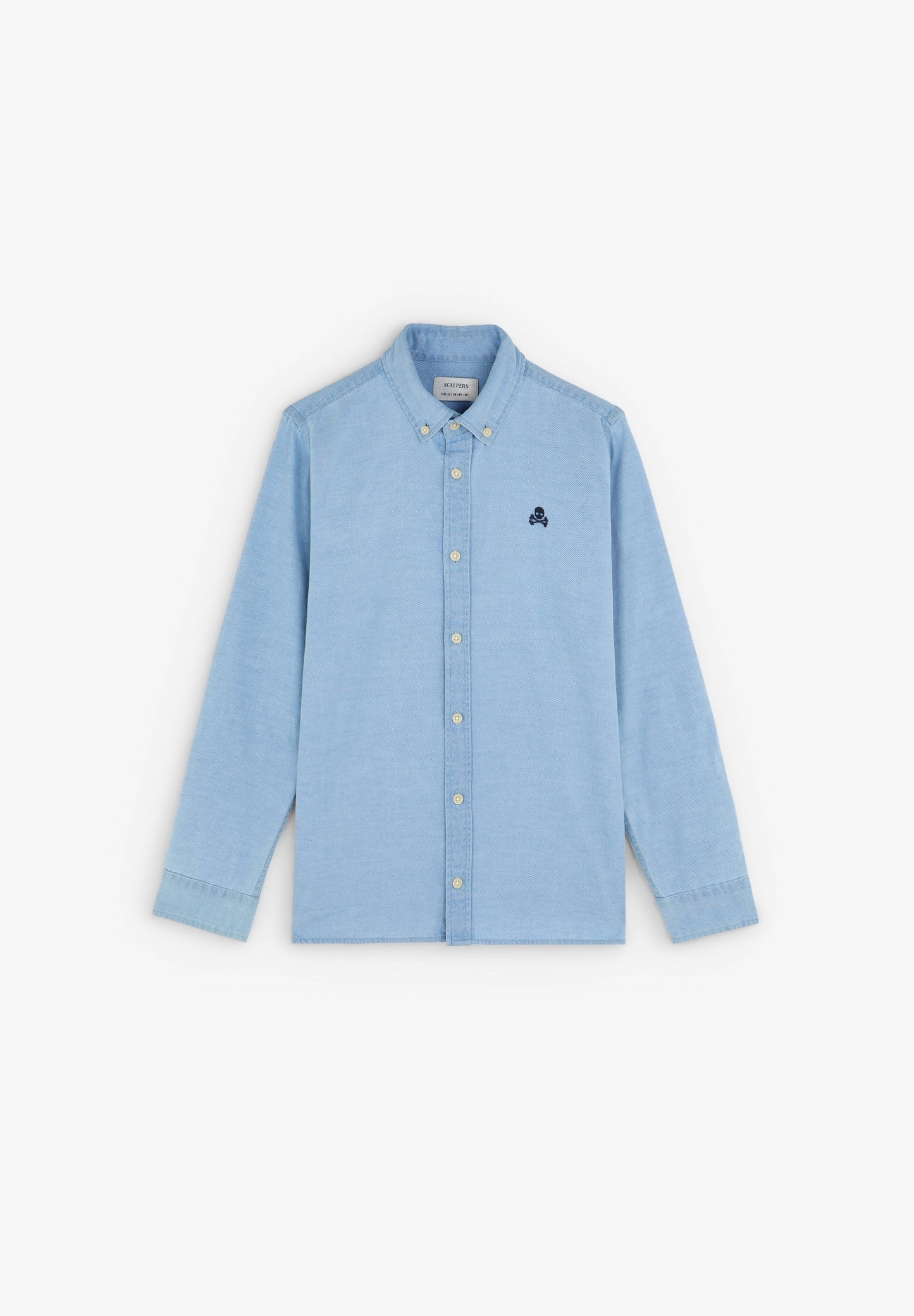 JEANSHEMD MIT BUTTON-DOWN-KRAGEN
