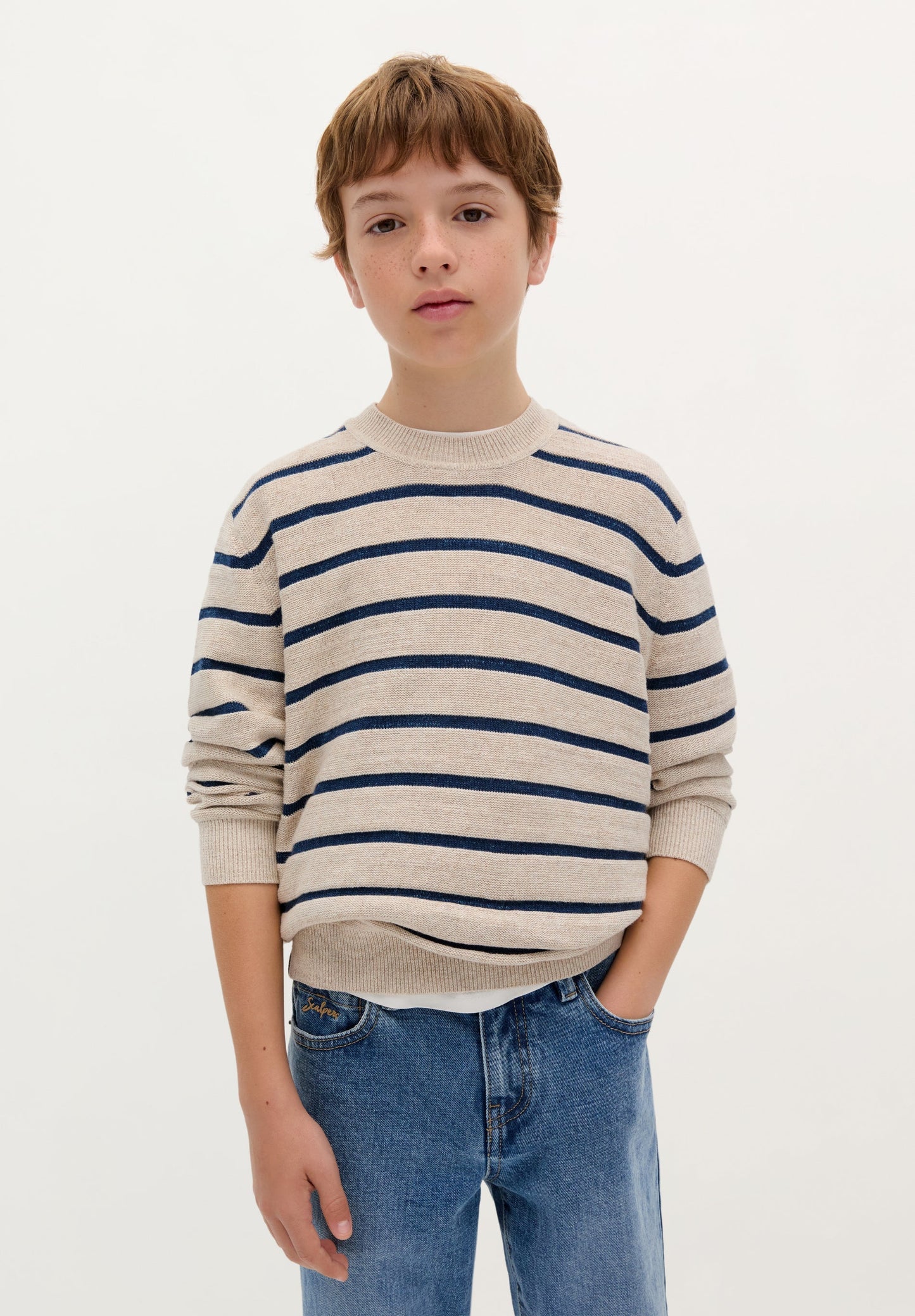 PULLOVER MIT RUNDAUSSCHNITT UND STREIFEN
