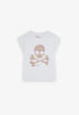 T-SHIRT MIT TOTENKOPF UND GLITZER