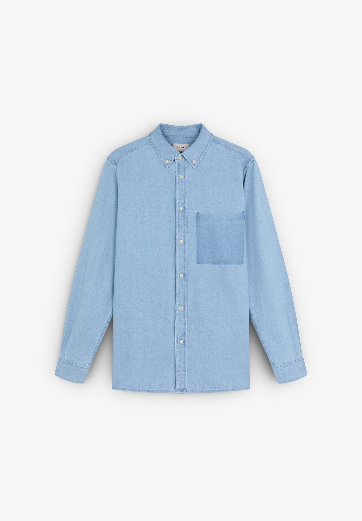 DENIMHEMD MIT AUFGENÄHTER TASCHE