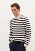 GESTREIFTER STRICKPULLOVER MIT KNÖPFEN