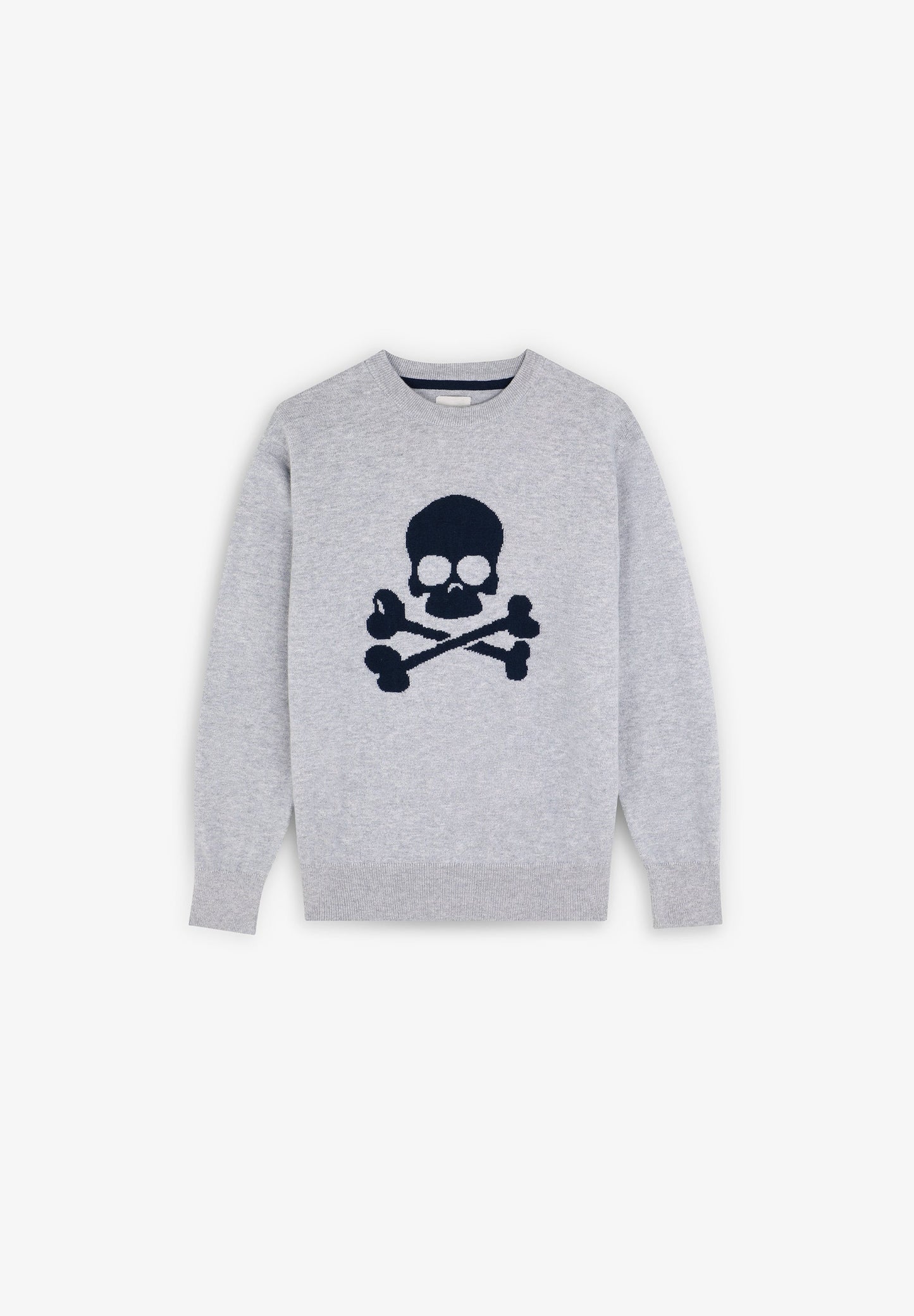 PULLOVER MIT FARBLICH ABGESETZTEM TOTENKOPF
