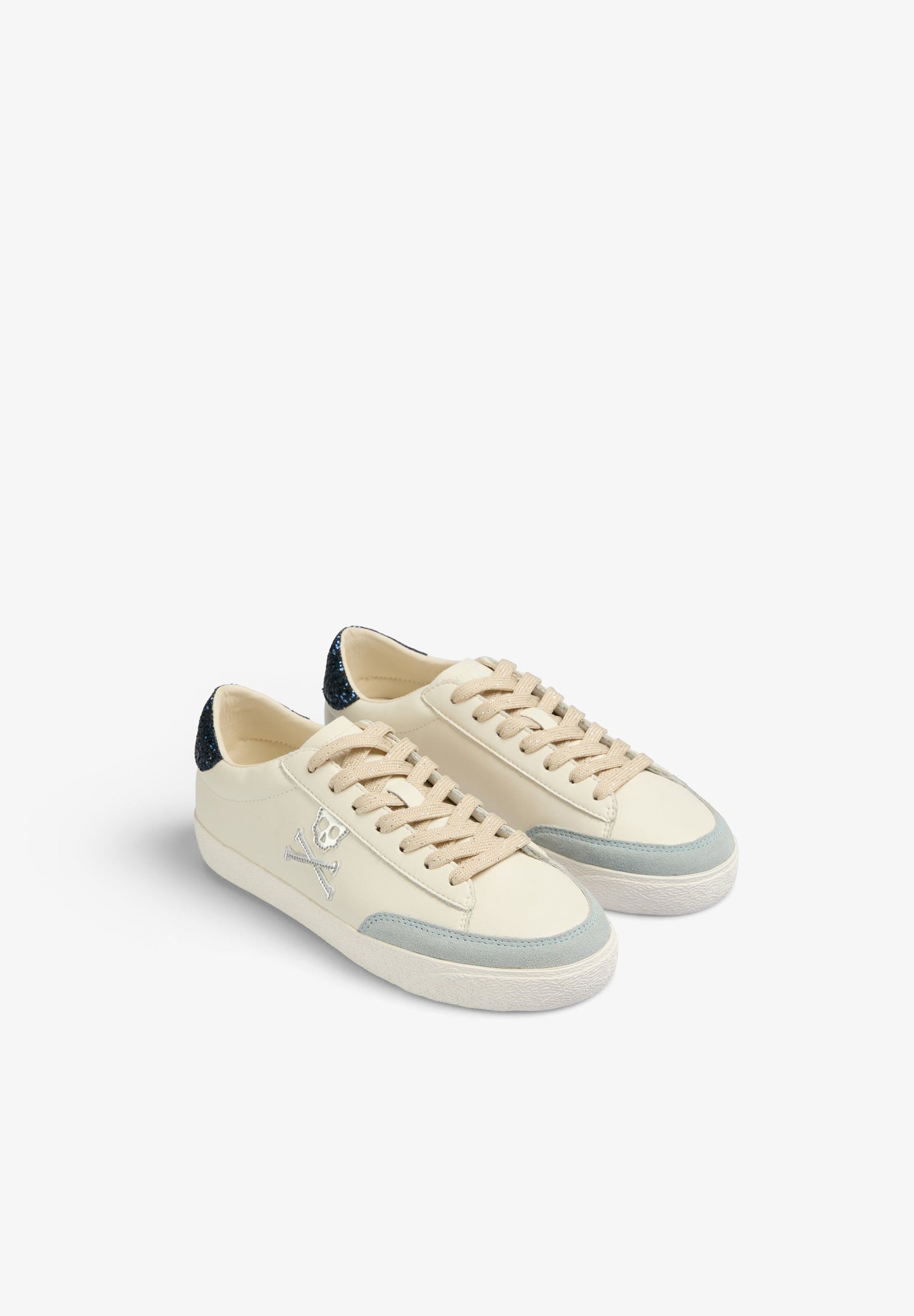 NIEDRIGE SNEAKER MIT GLITZERTOTENKOPF