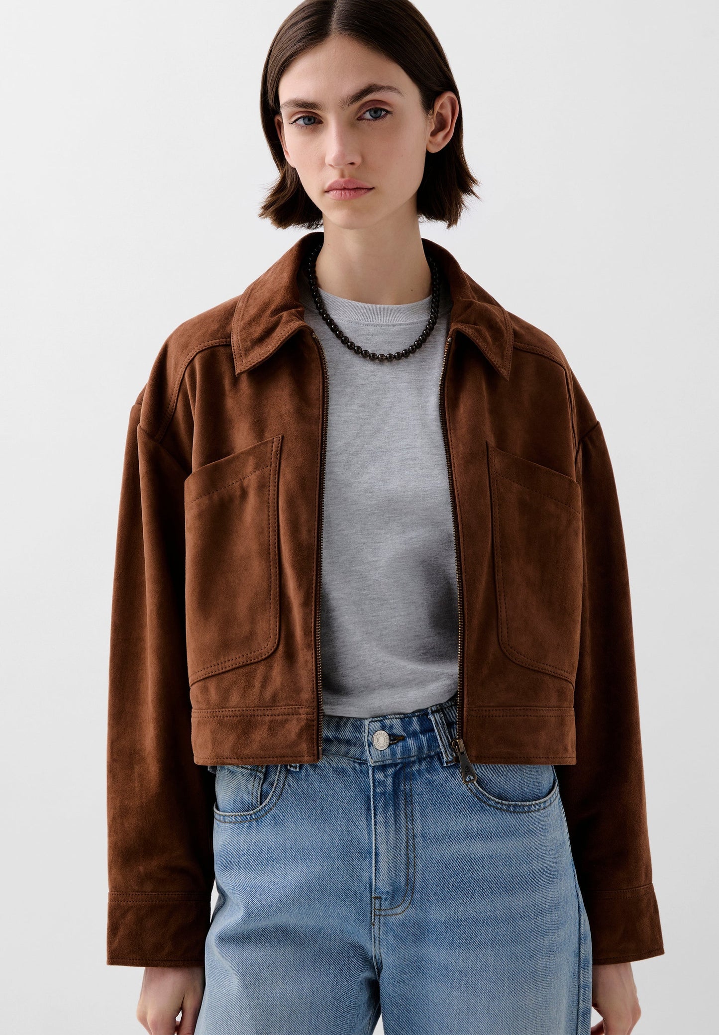 CROPPED WILDLEDERJACKE