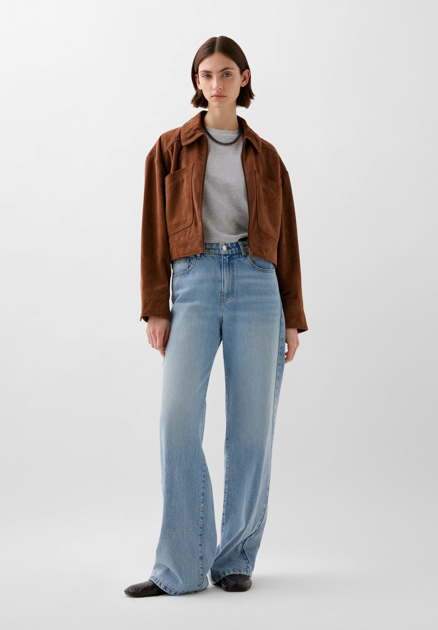 CROPPED WILDLEDERJACKE