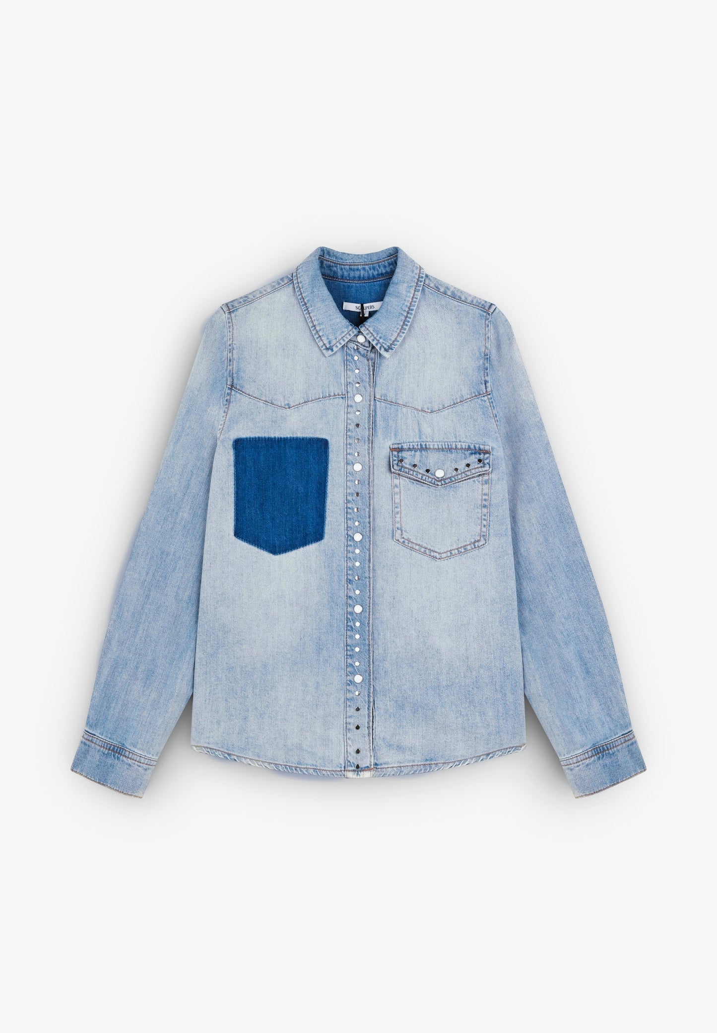 DENIMHEMD MIT KONTRASTIERENDER TASCHE
