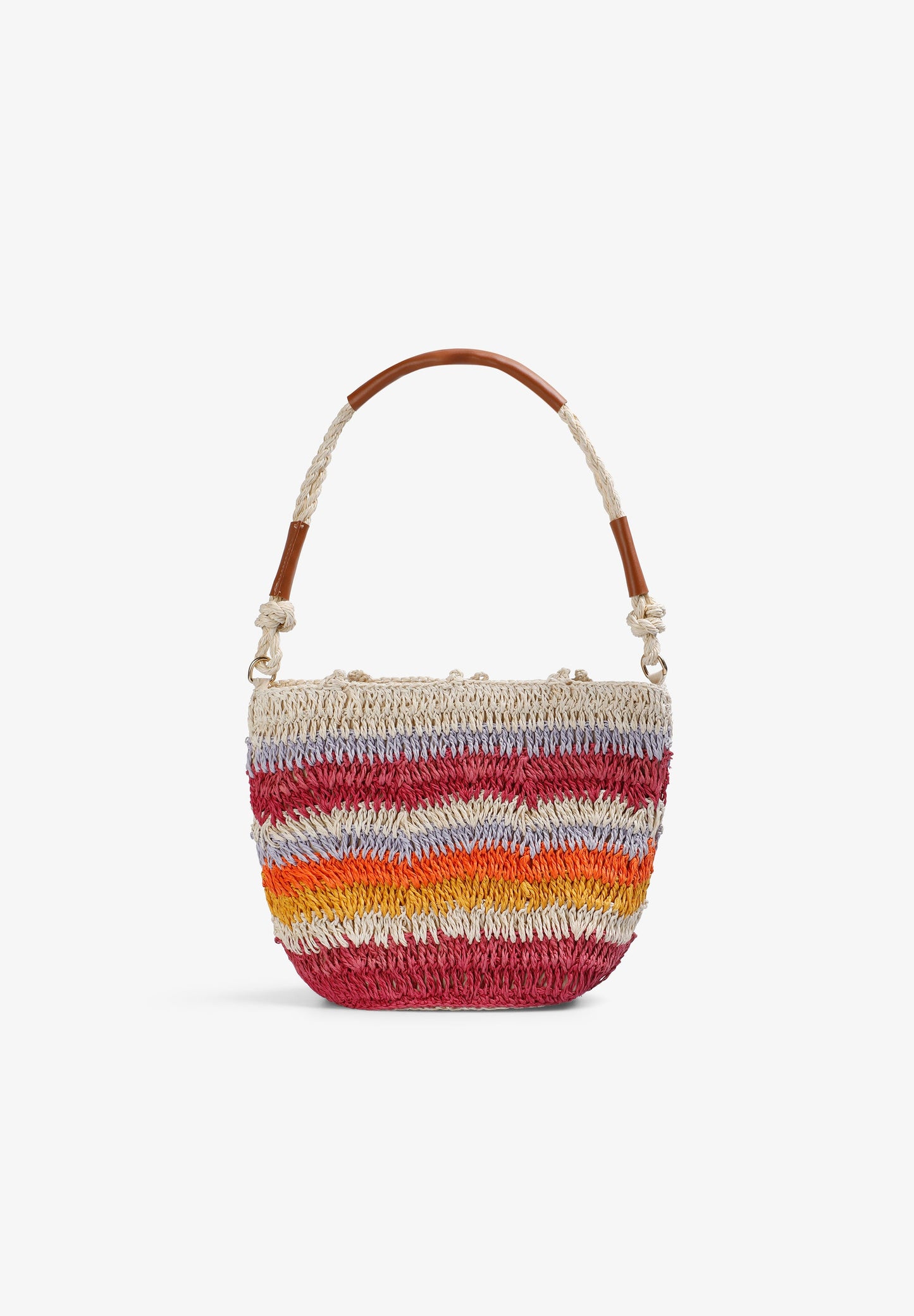 ZWEIFARBIGE BUCKET-BAG RAPHIA