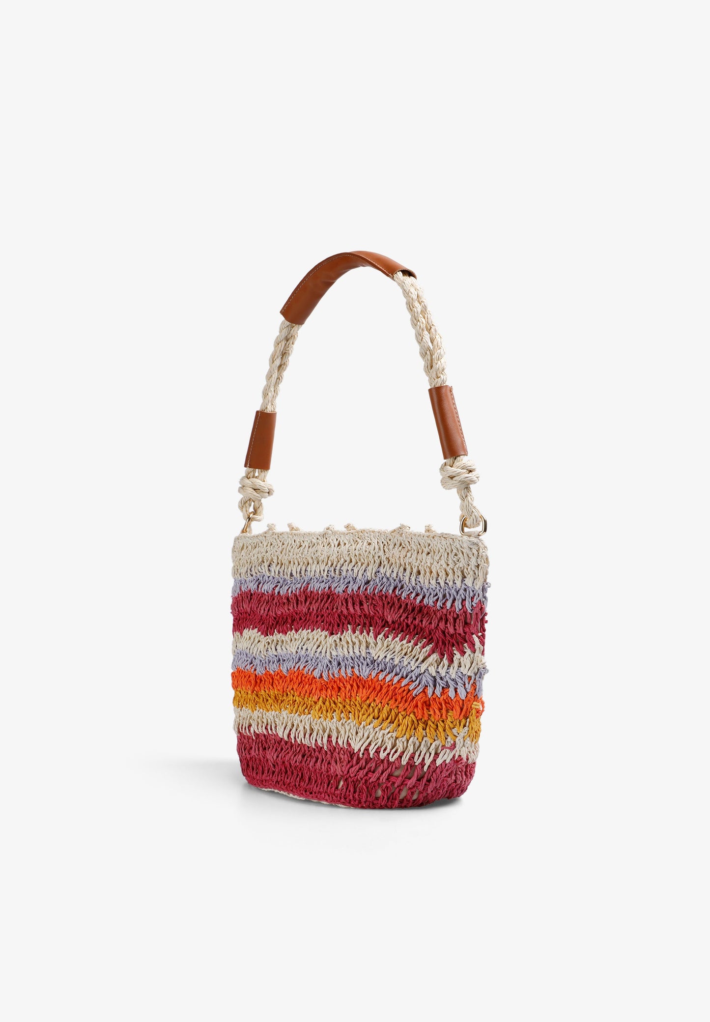 ZWEIFARBIGE BUCKET-BAG RAPHIA