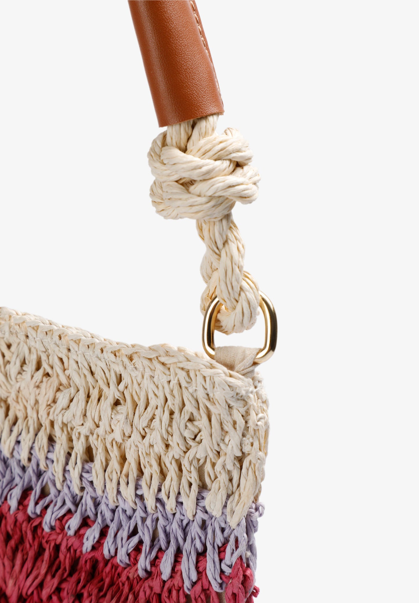ZWEIFARBIGE BUCKET-BAG RAPHIA