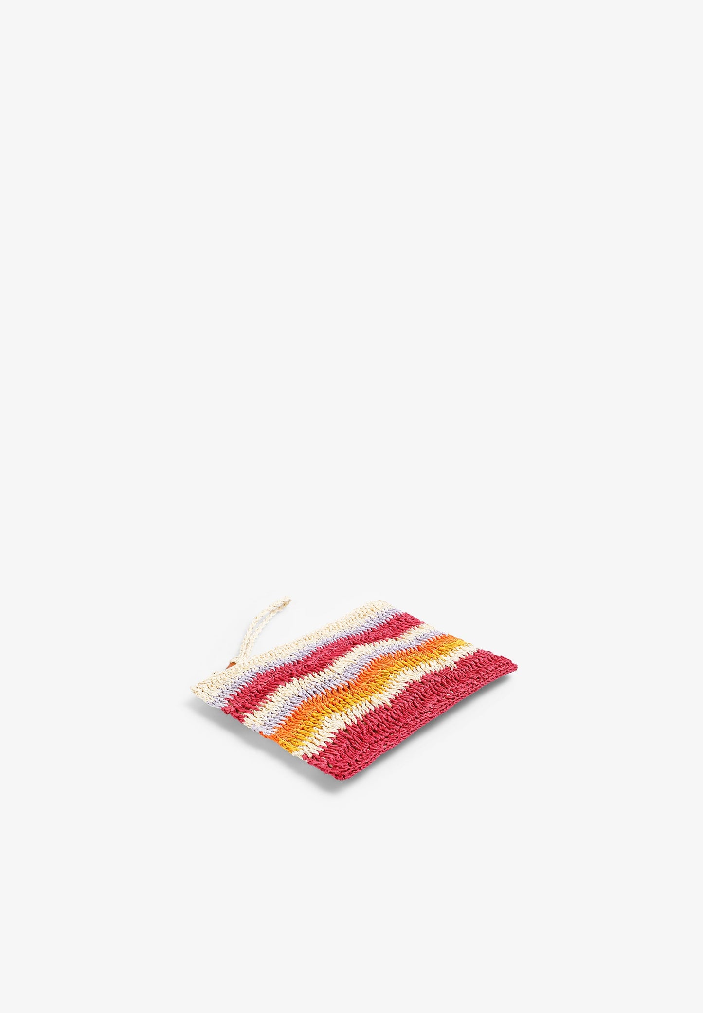 MEHRFARBIGE CLUTCH-TASCHE AUS RAPHIA