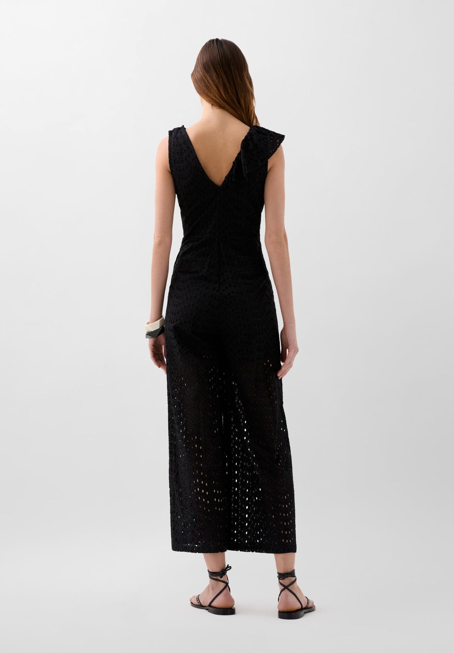 JUMPSUIT VOLANTS ASYMMETRISCHE STICKEREI