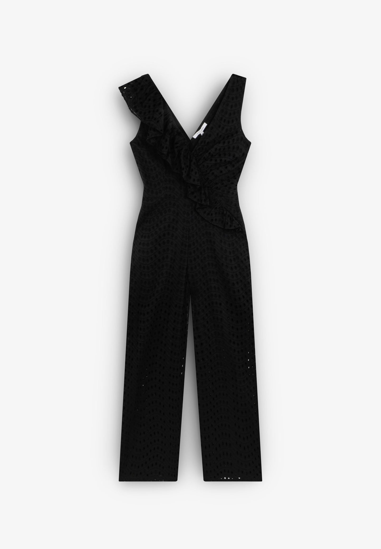 JUMPSUIT VOLANTS ASYMMETRISCHE STICKEREI