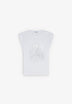 T-SHIRT MIT METALLISIERTEM TOTENKOPF-PRINT
