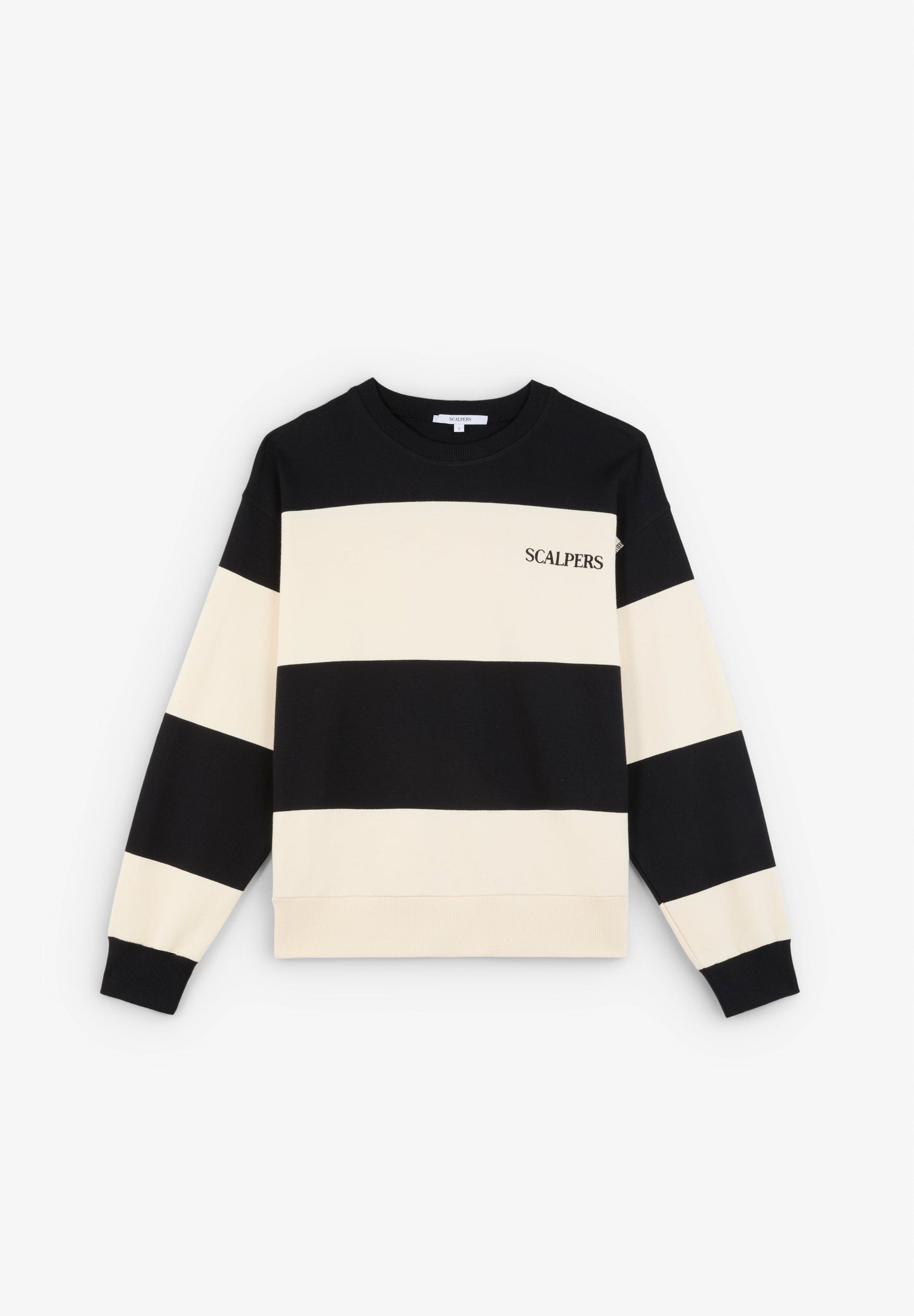 GESTREIFTES SWEATSHIRT MIT LOGO-STICKEREI