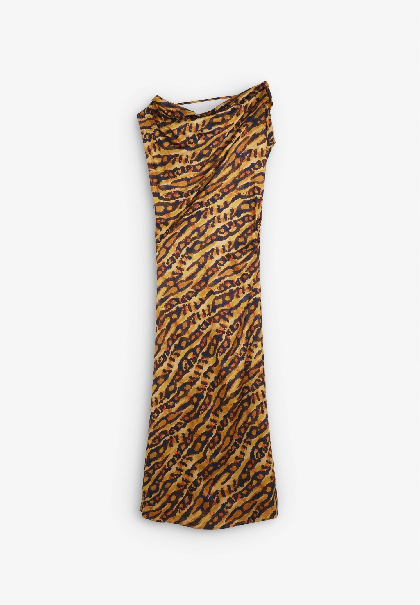 SATINIERTES KLEID MIT ANIMALPRINT