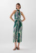 DRAPIERTES MIDIKLEID MIT NECKHOLDER