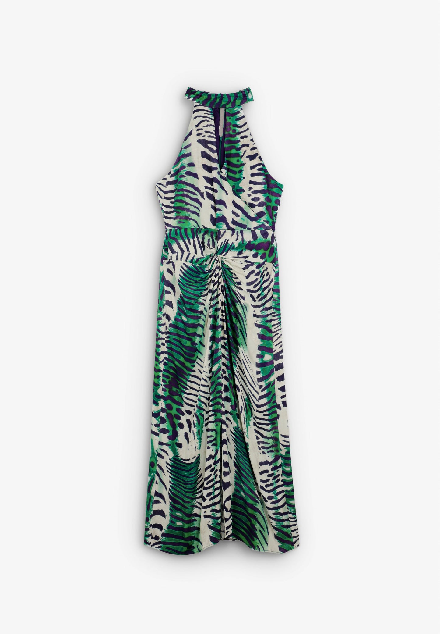 DRAPIERTES MIDIKLEID MIT NECKHOLDER