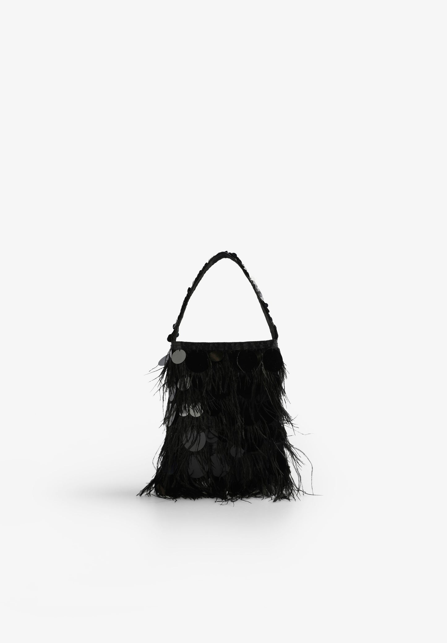 TASCHE MIT FEDERN UND PAILLETTEN