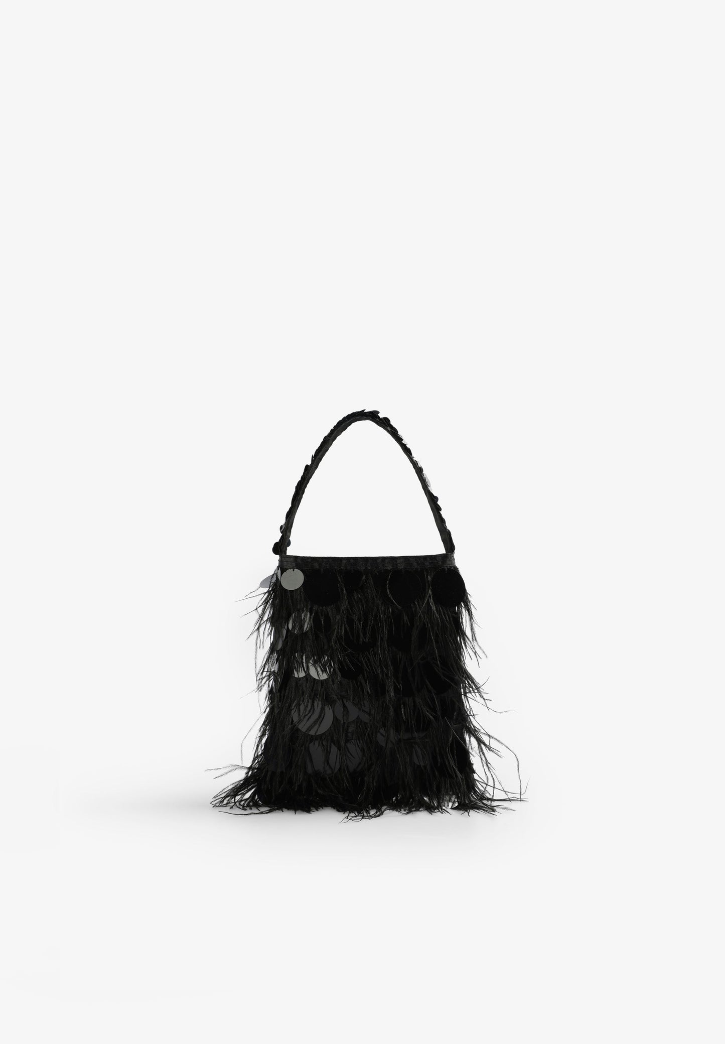 TASCHE MIT FEDERN UND PAILLETTEN