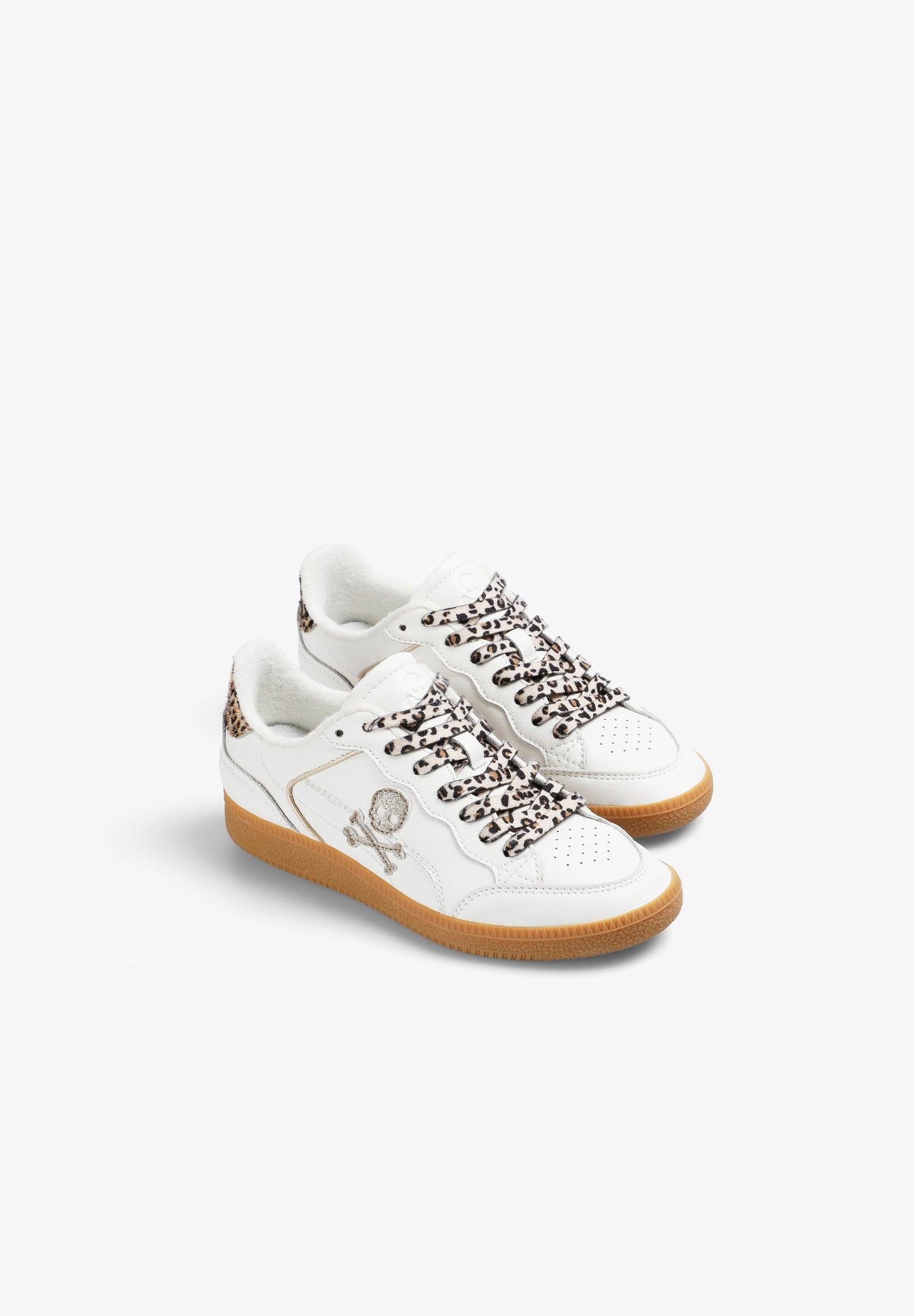SNEAKER MIT ANIMAL-PRINT UND FARBLICH ABGESETZTER SOHLE