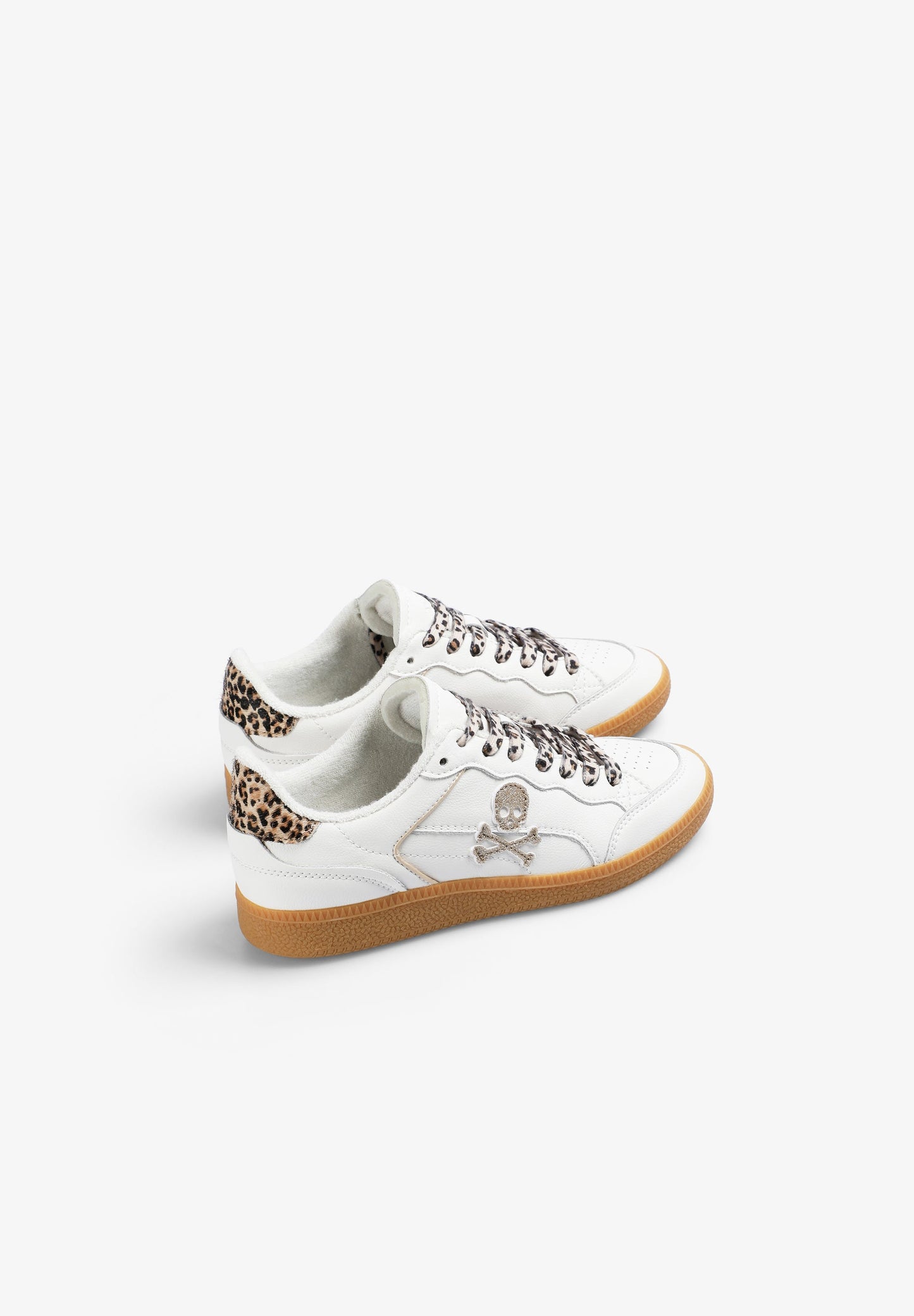 SNEAKER MIT ANIMAL-PRINT UND FARBLICH ABGESETZTER SOHLE