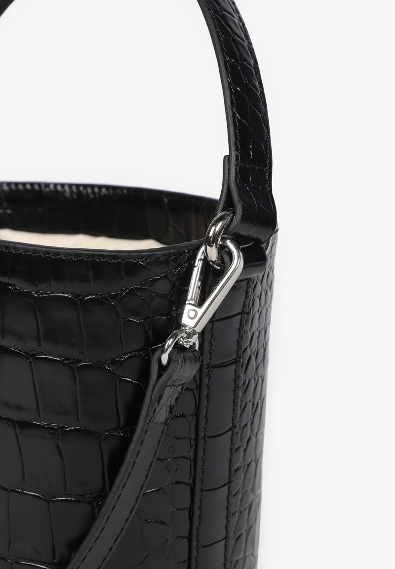 BUCKET-TASCHE MIT KROKOLEDEROPTIK