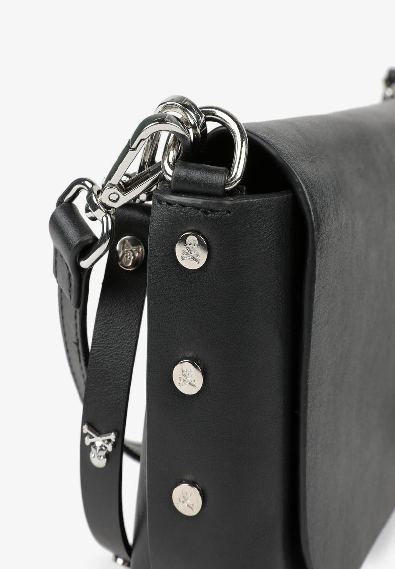 FLACHE MINI-LEDERTASCHE