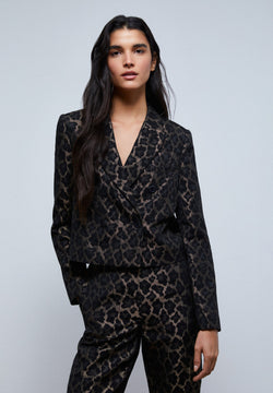 CROPPED-BLAZER MIT ANIMALPRINT