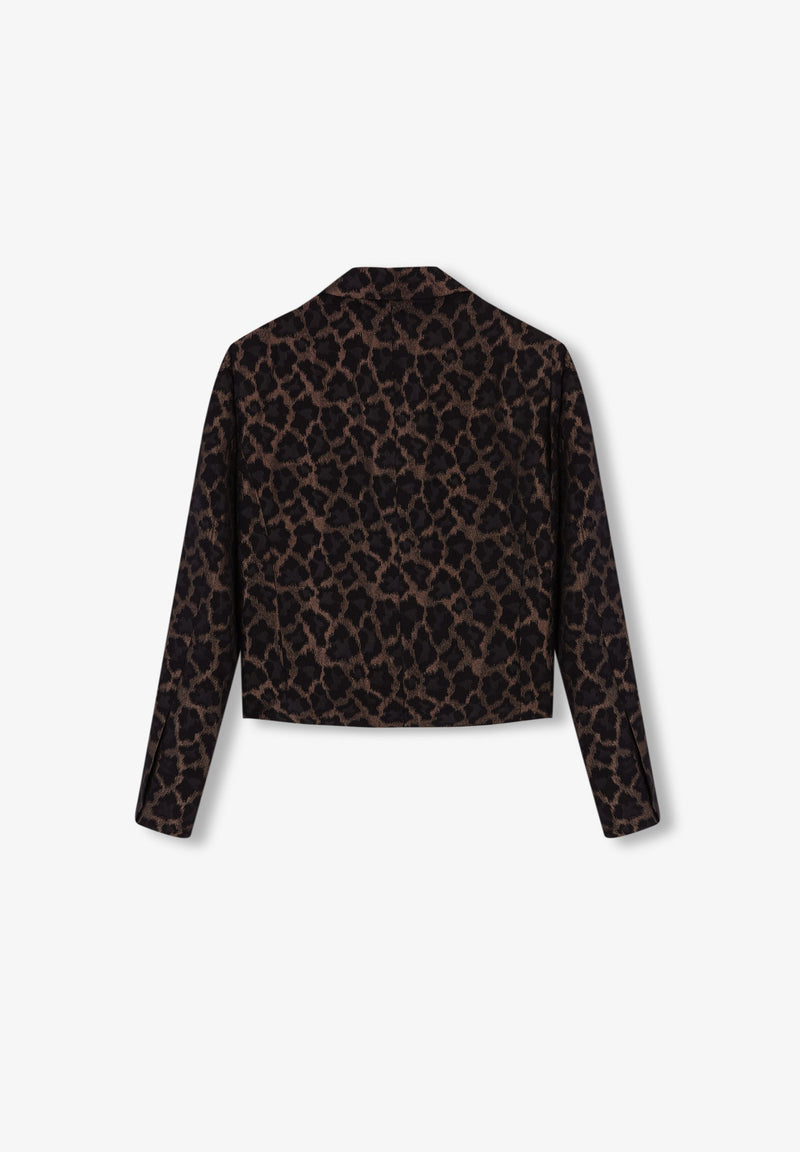 CROPPED-BLAZER MIT ANIMALPRINT