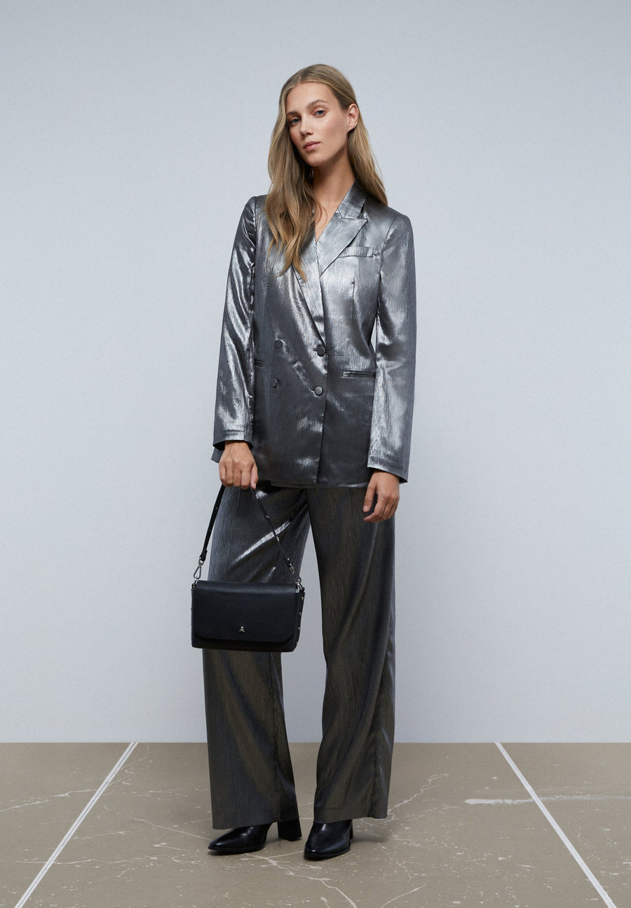 ZWEIREIHIGER BLAZER AUS SATIN