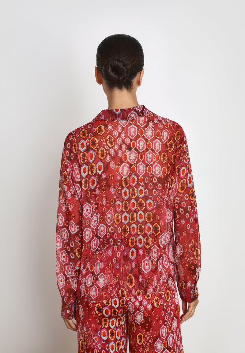 FLIESSENDES HEMD MIT ETHNIC-PRINT