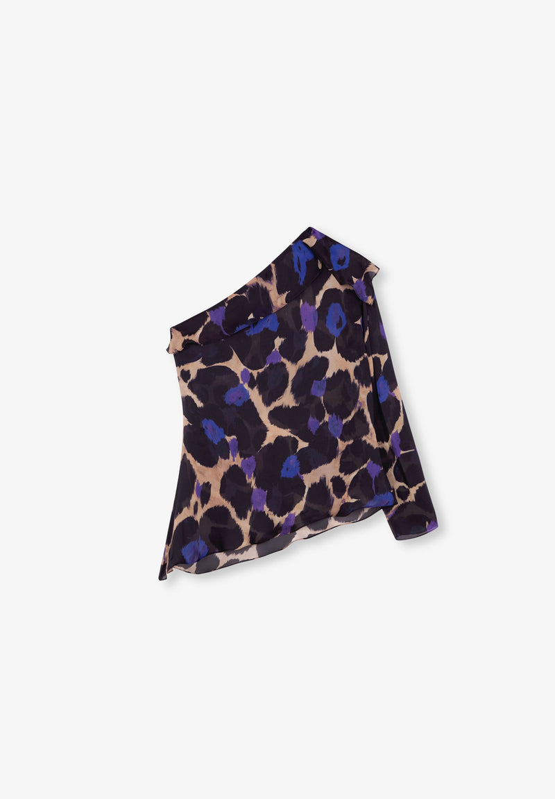 ASYMMETRISCHE BLUSE MIT ANIMALPRINT