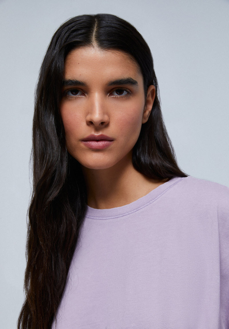 SHIRT IM WASHED-LOOK MIT PLISSIERTER SEITE
