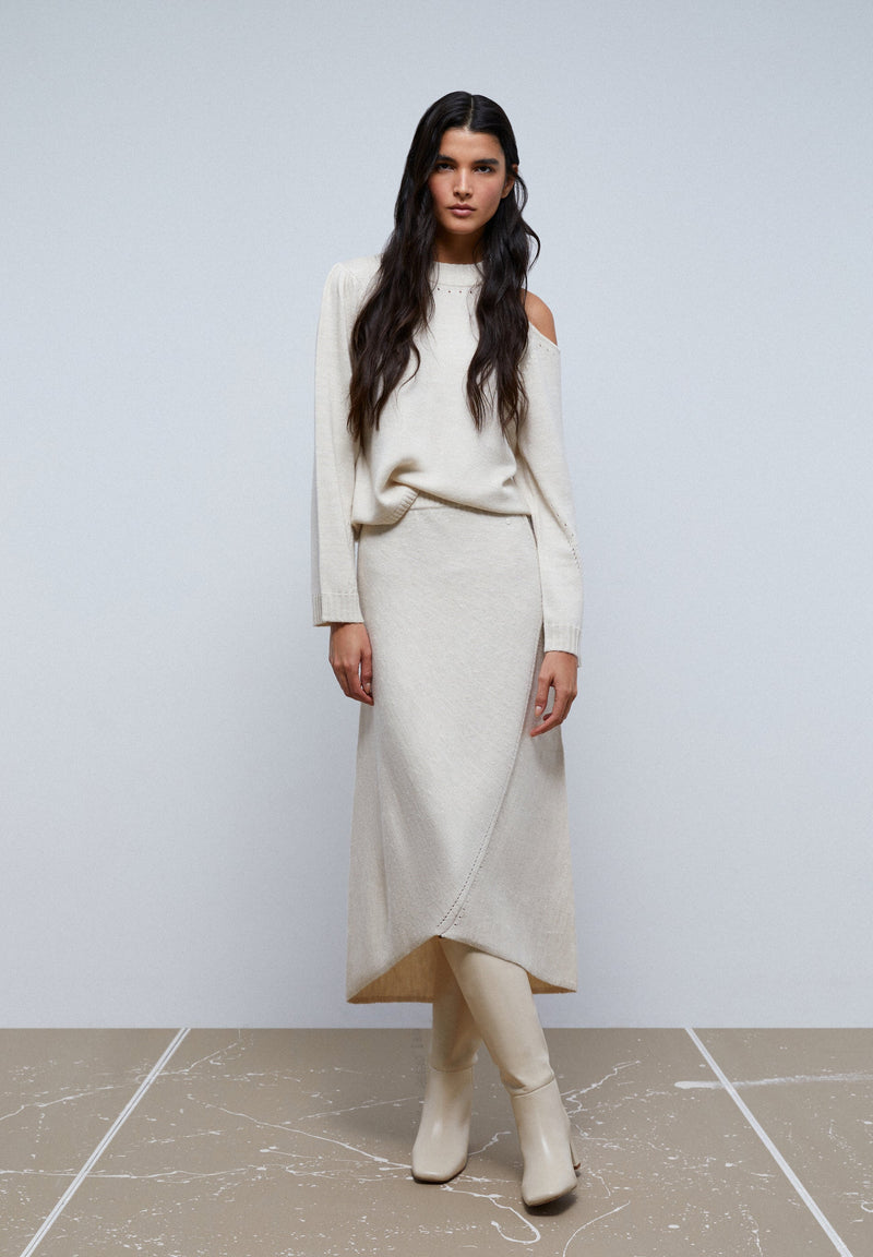 MIDI-STRICKROCK MIT ASYMMETRISCHEM SAUM