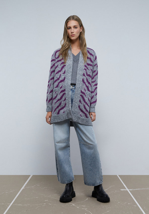 STRICKCARDIGAN MIT ANIMALPRINT
