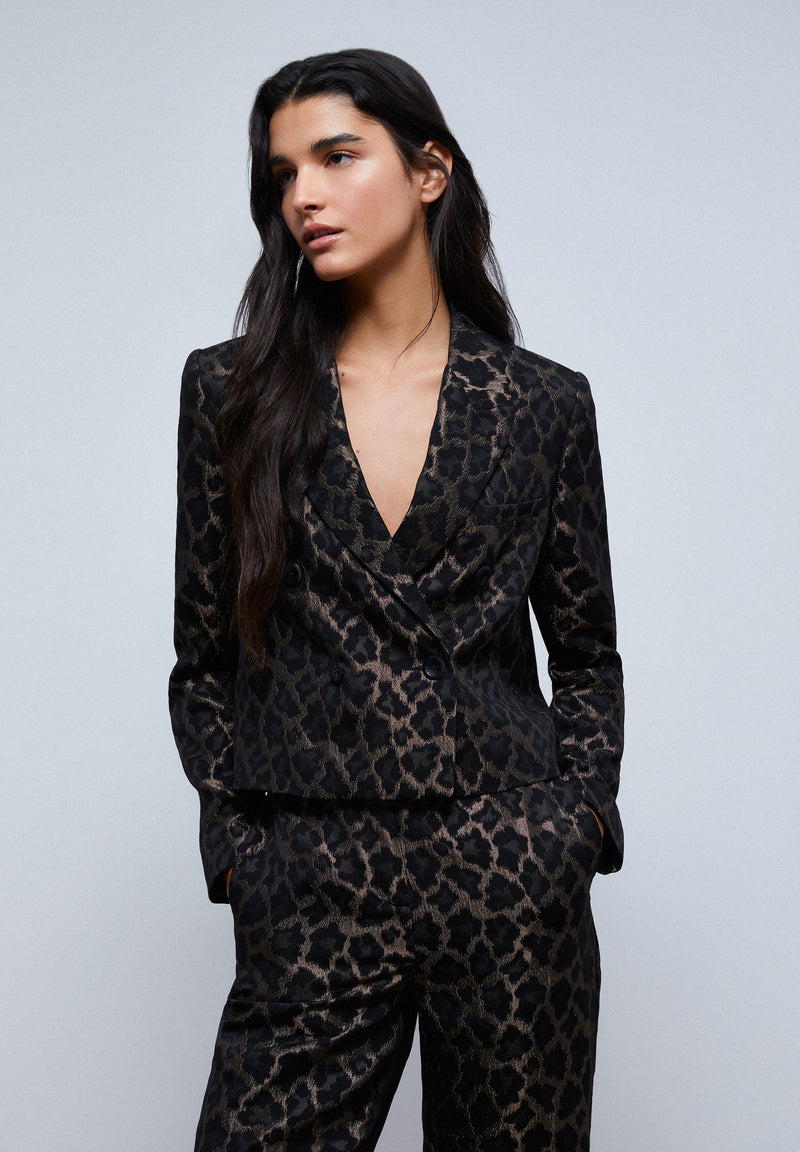 STRAIGHT-LEG-HOSE MIT ANIMALPRINT