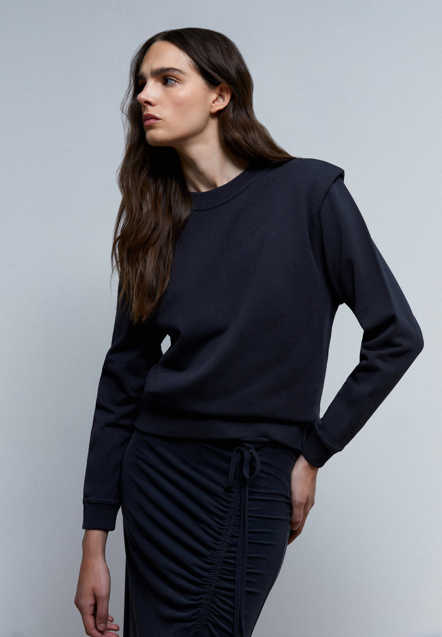 SWEATSHIRT MIT TOTENKOPF AUF DEM RÜCKEN UND STERNEN