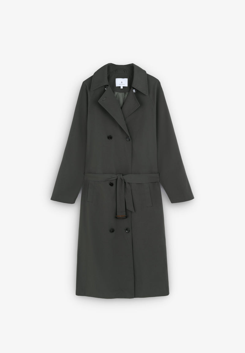 ZWEIREIHIGER TRENCHCOAT MIT ABENHMBARER WESTE