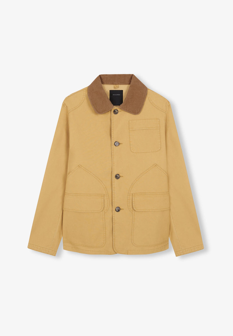 PREMIUM-JACKE MIT KRAGEN AUS CORD IN KONTRASTFARBE
