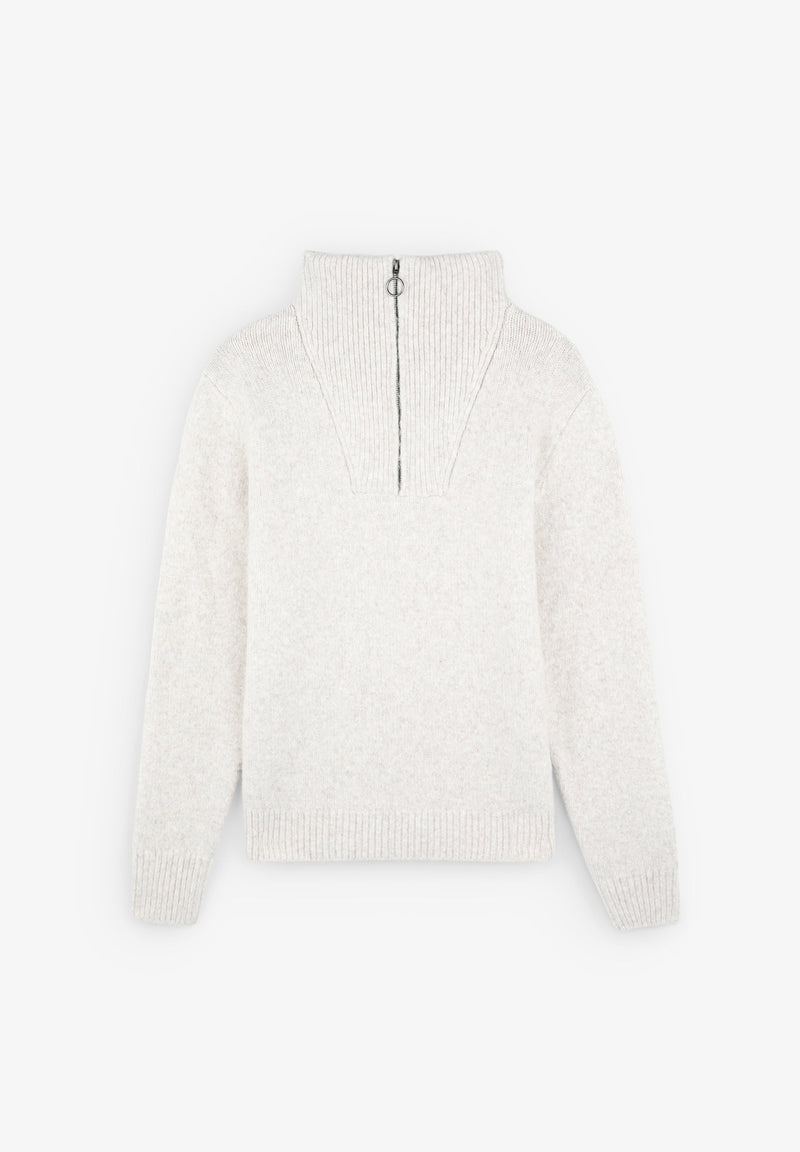 PREMIUM-PULLOVER MIT REISSVERSCHLUSS UND KRAGEN