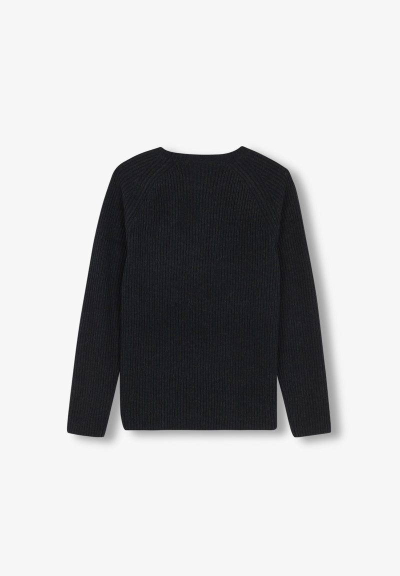 RIPPSTRICKPULLOVER MIT RAGLANÄRMELN