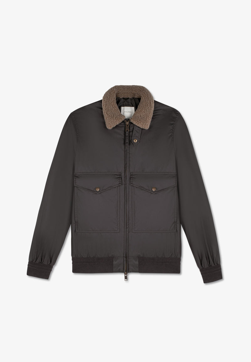 PILOTENJACKE MIT KRAGEN AUS LAMMFELL