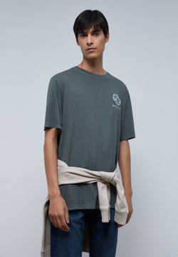T-SHIRT IM WASHED-LOOK MIT POKER-PRINT