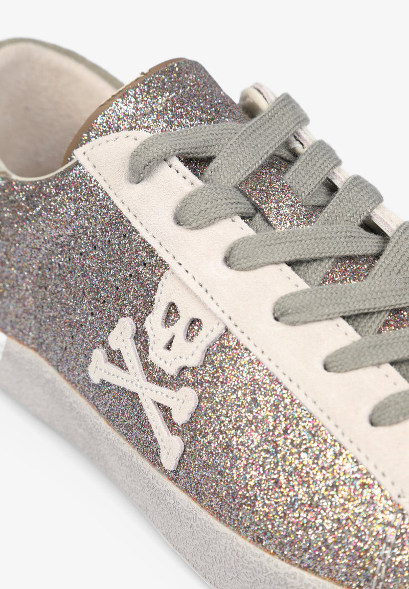 NIEDRIGE SNEAKER MIT GLITZER