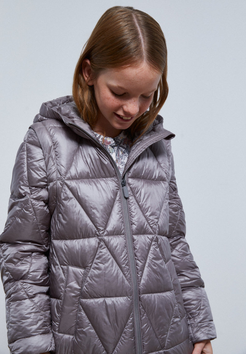 STEPPMANTEL IM METALL-LOOK