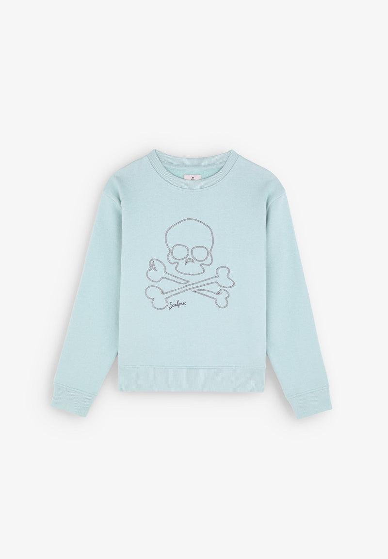SWEATSHIRT MIT TOTENKOPFSTICKEREI