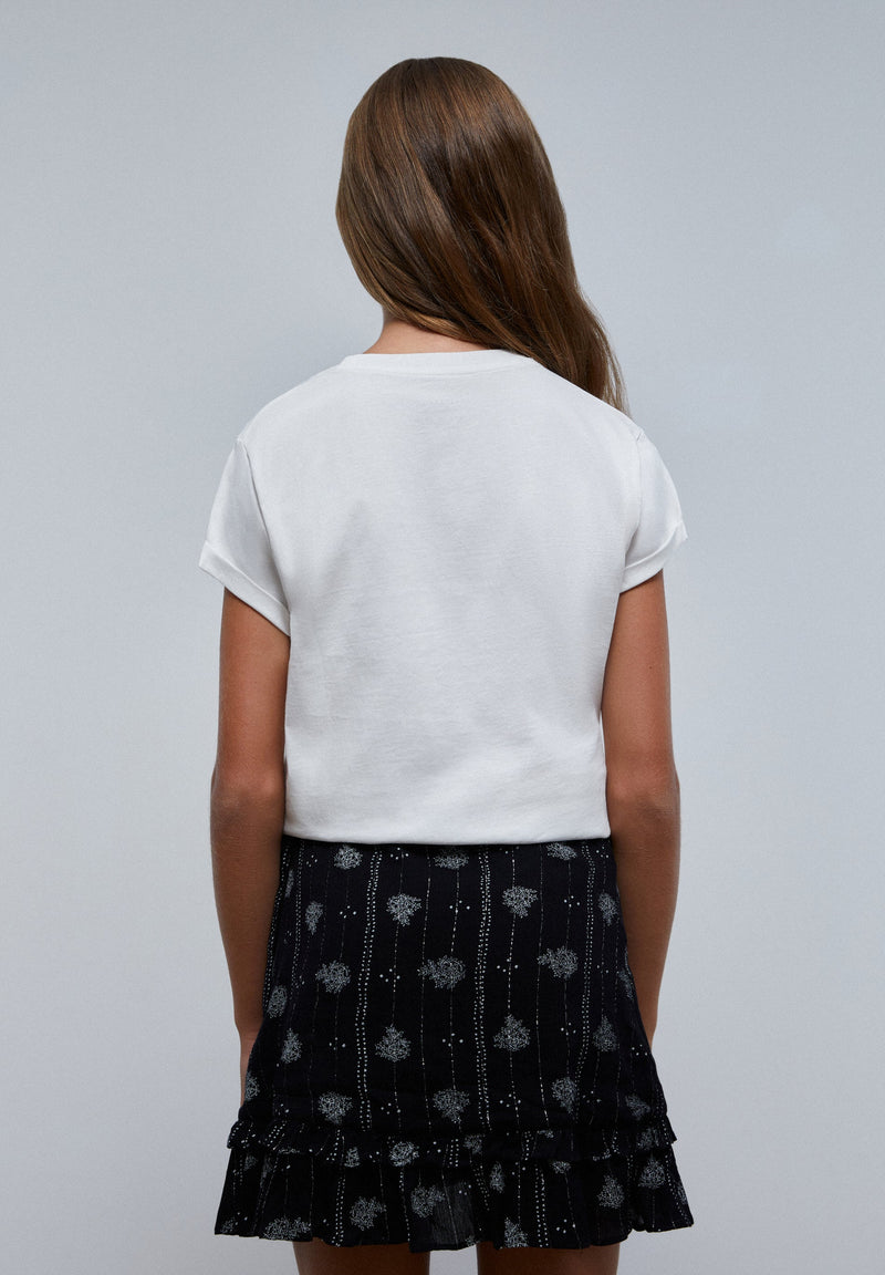 SHIRT MIT GESTICKTER ZEICHNUNG